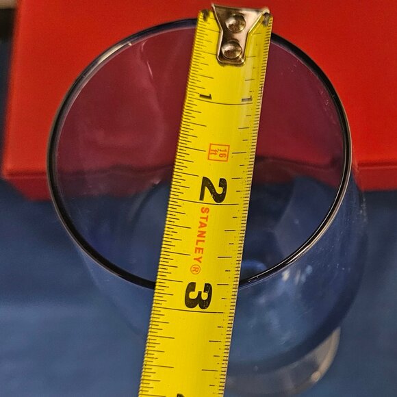 Cobalt Blue Wine Glass w/Clear Stem & Foot, 9.25" Tall/18 oz (1pc) - Picture 3 of 4